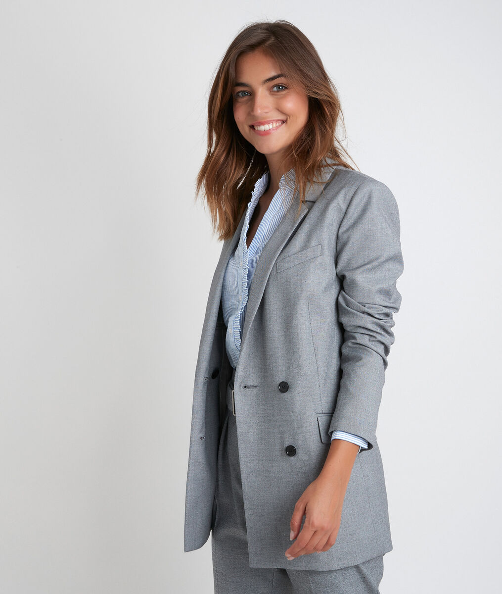 Taly crossover end-on-end weave tailored jacket | 1-2-3 Taly crossover end-on-end weave tailored jacket PhotoZ | 1-2-3
