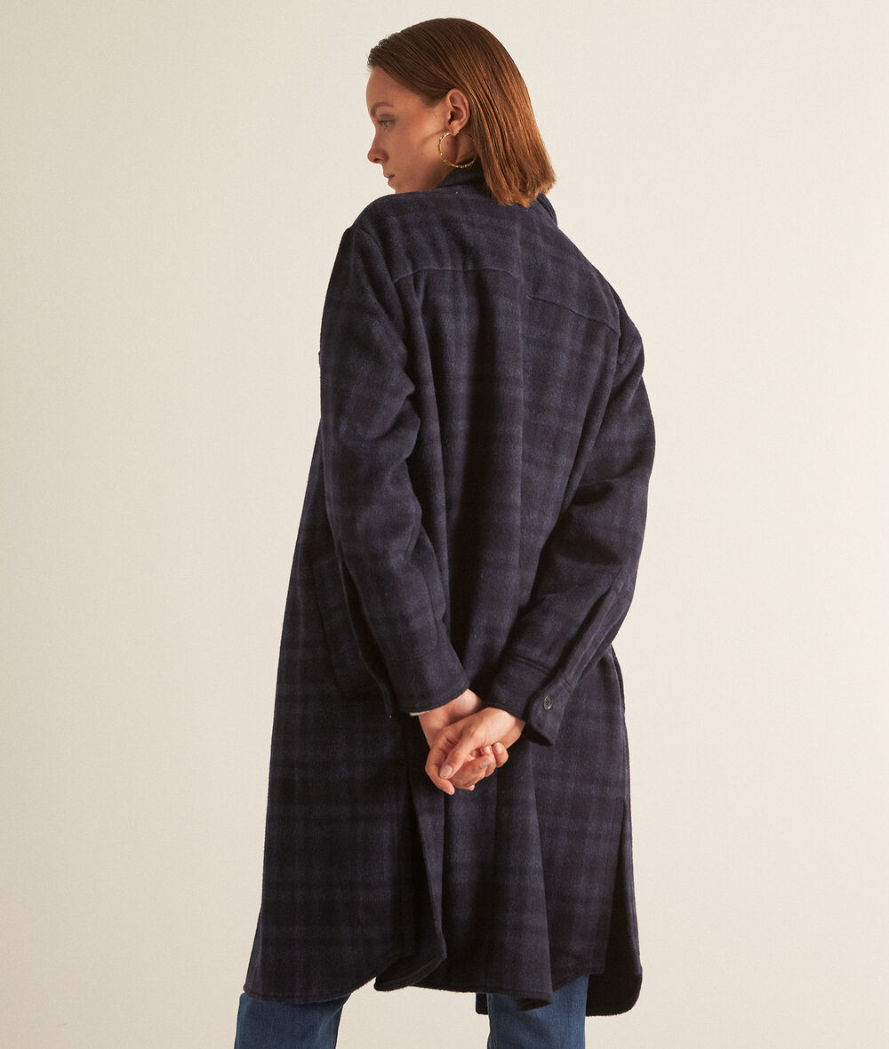 Morgane wool and navy check long coat PhotoZ | 1-2-3