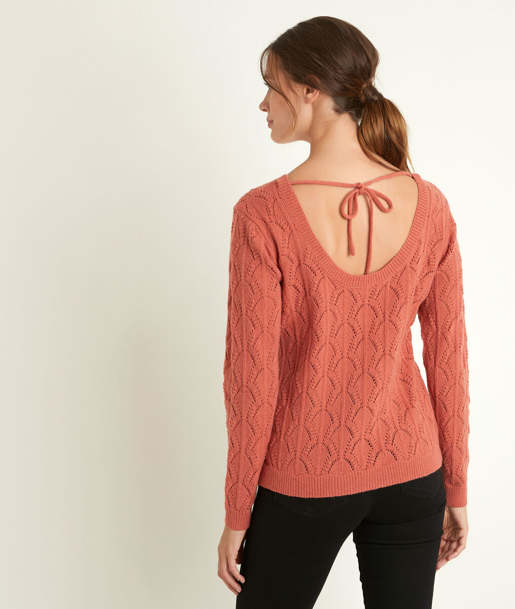 Russel openwork guava pullover | 1-2-3 Russel openwork guava pullover PhotoZ | 1-2-3
