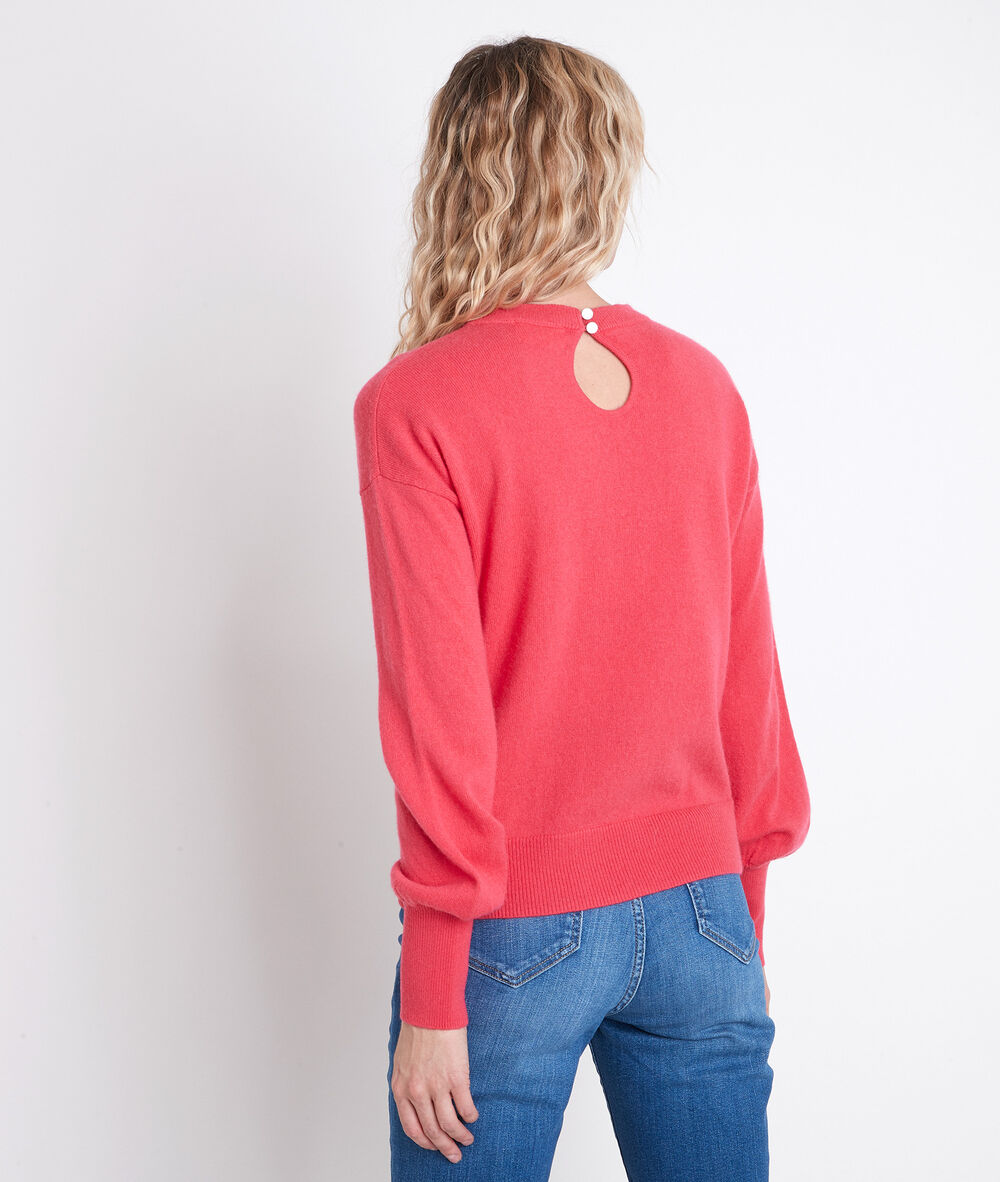 Alanis pink wool and cashmere jumper fraise.
