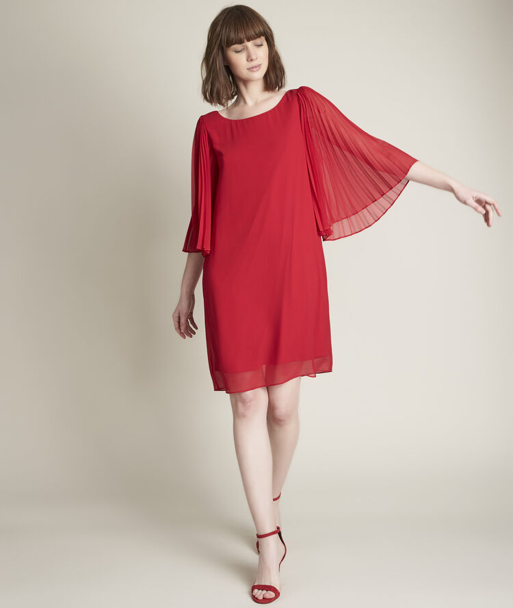 Olivia red crepe dress light fuscia.