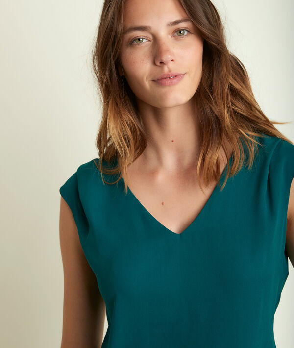 Neptune cypress two-fabric blouse | 1-2-3 Neptune cypress two-fabric blouse PhotoZ | 1-2-3