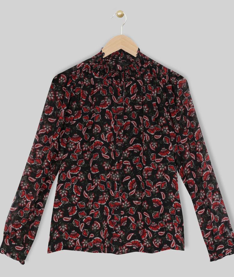 Eve marie printed blouse black.