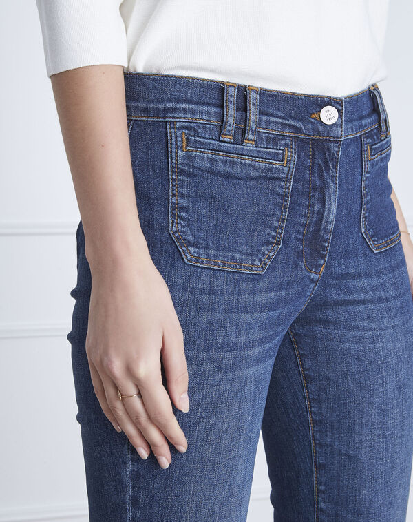 Chicago short flared indigo jeans dark indigo.