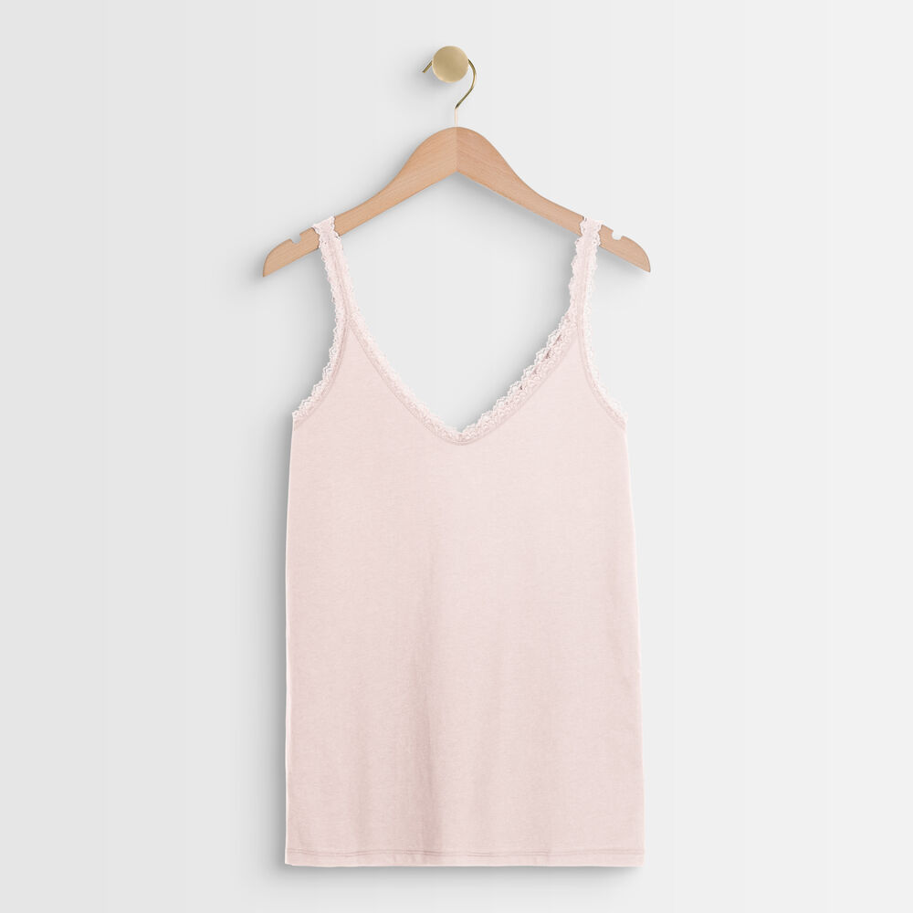 Rosa powder cotton tank top poudre.