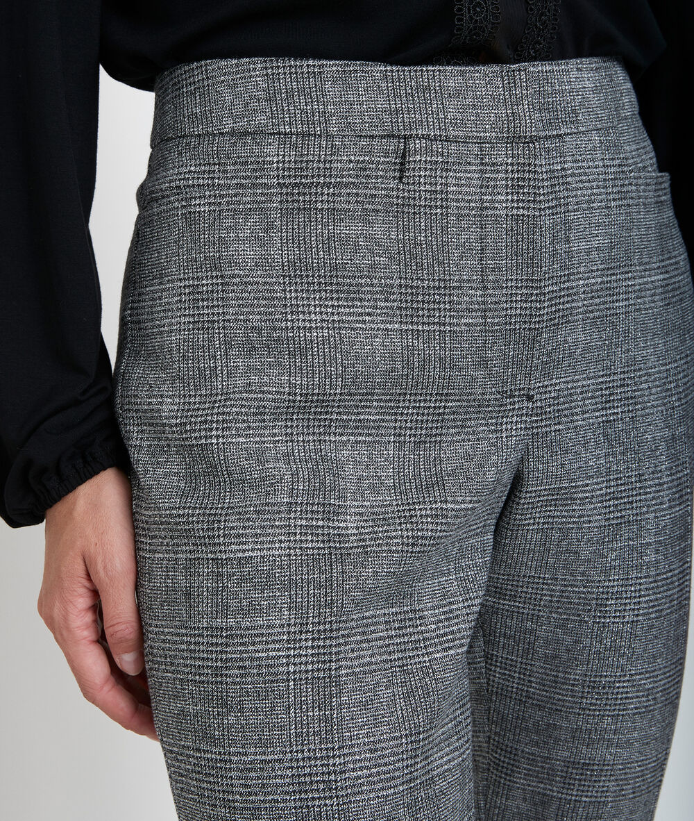 Valero checked tapered-leg trousers noir/blanc.