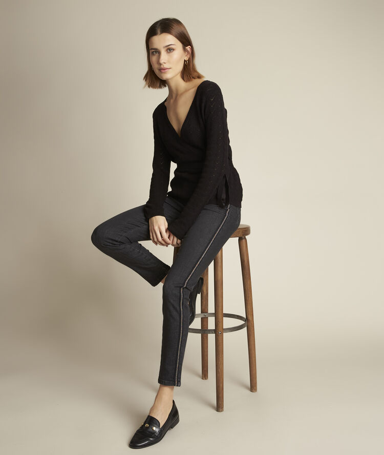 Alicia slim-fit black jeans black.