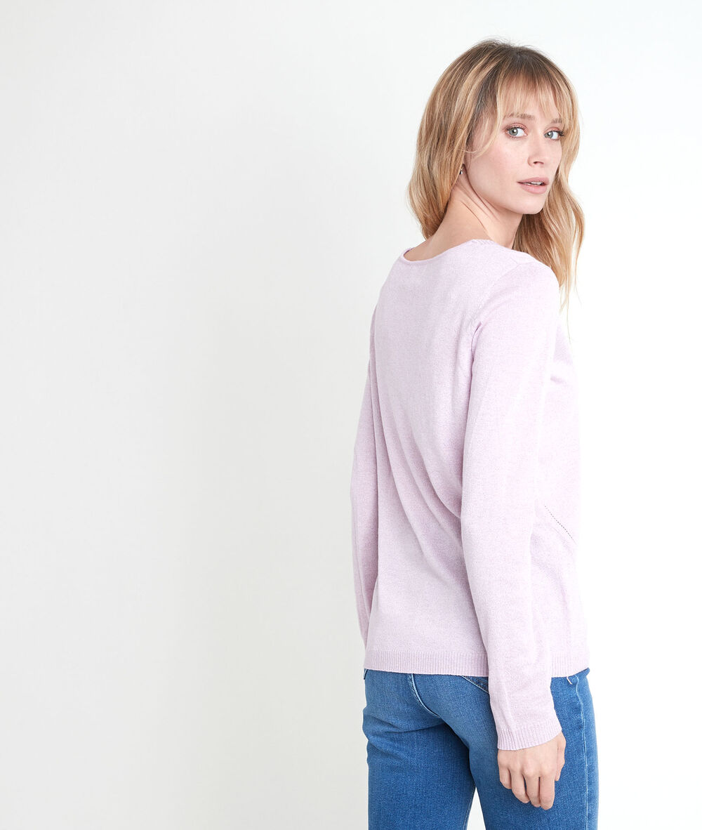 Ryo sparkly mauve lightweight pullover mauve pale.
