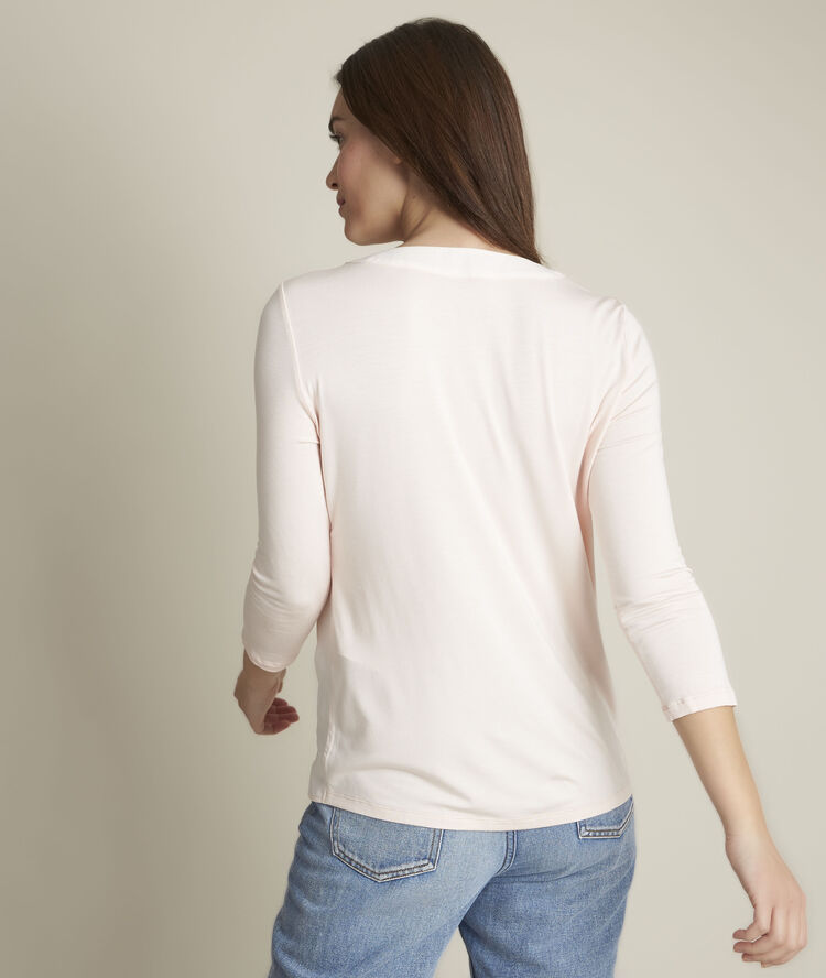 Eliott nude top in two fabrics nude.