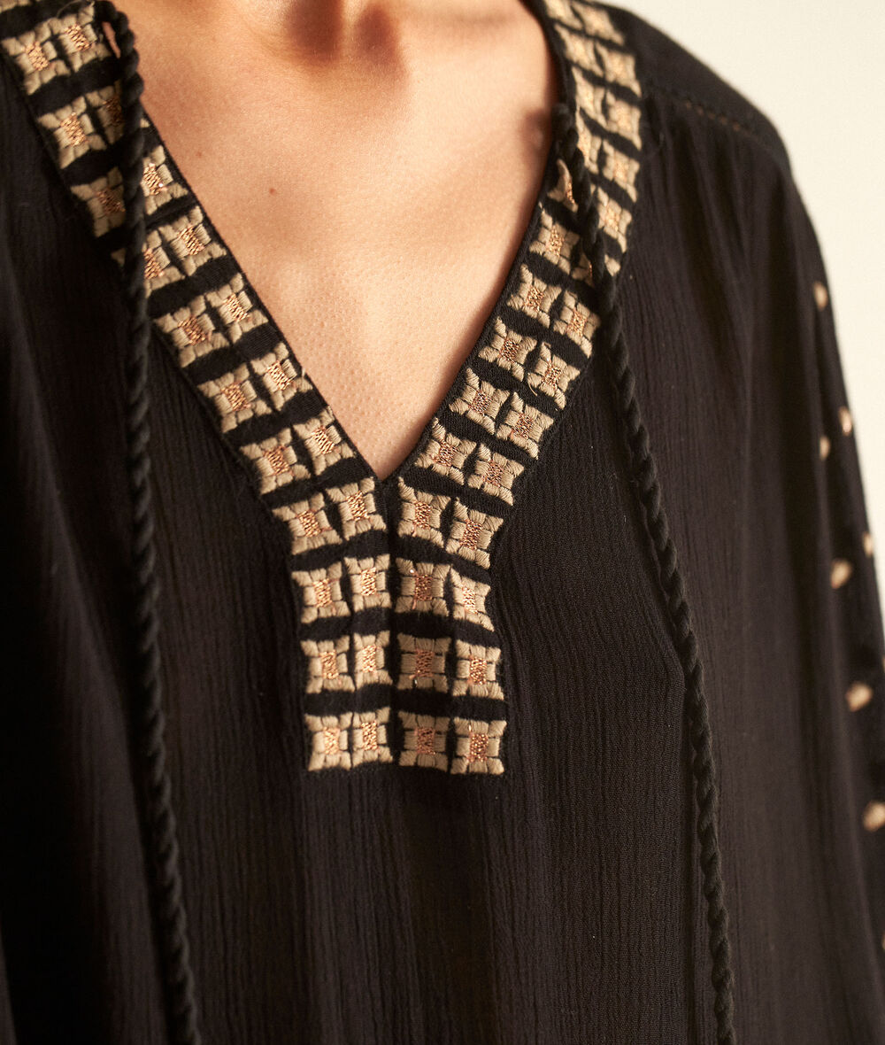 CALLAS black embroidered ethnic blouse PhotoZ | 1-2-3