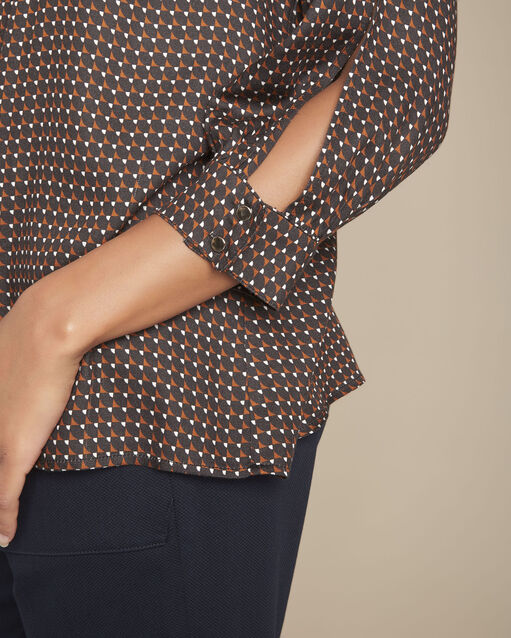 Melena black printed blouse black.