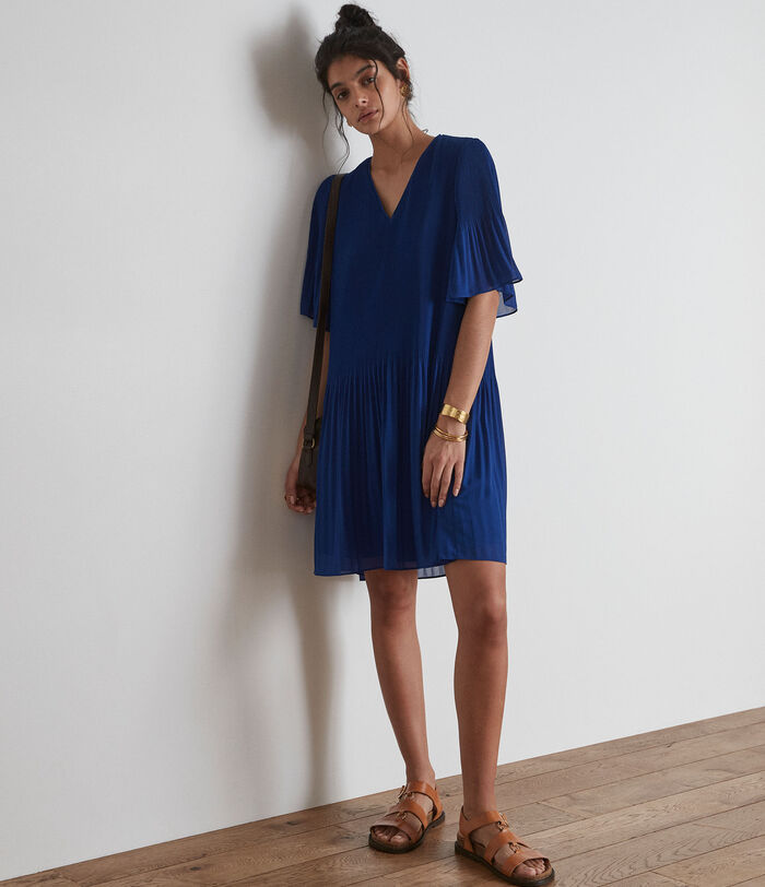 Oiseau short pleated navy dress PhotoZ | 1-2-3