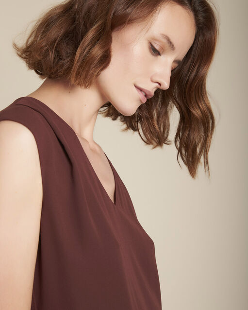 Neptune ebony V-neck blouse (2) - Maison 123