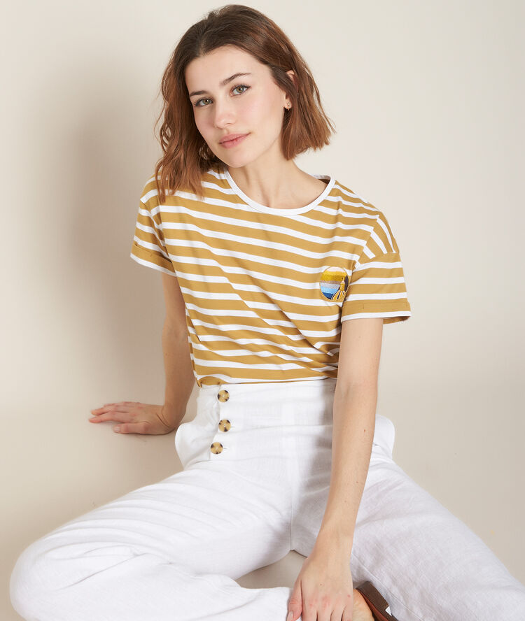 Rhita striped t-shirt chalk.
