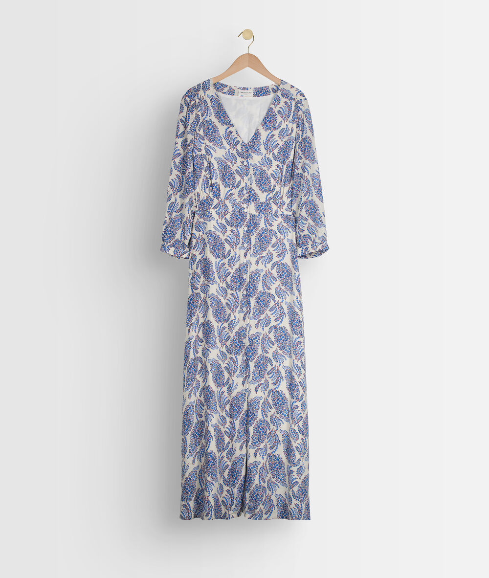 Louvina forget-me-not print maxi dress myosotis.