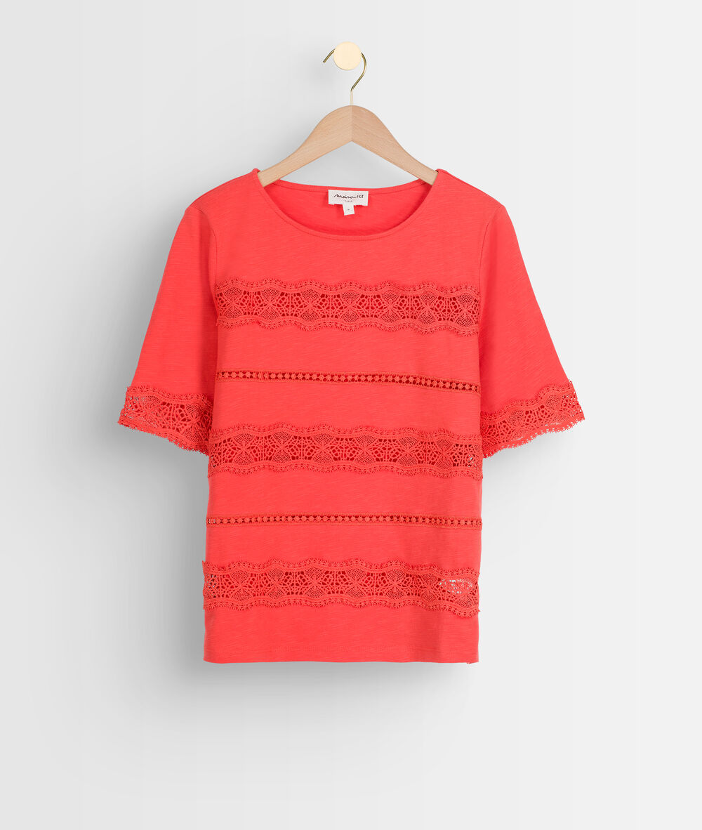 Ibelia coral lace t-shirt goyave.