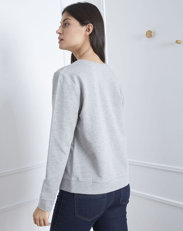 Parks grey screen-printed sweatshirt mid chine.