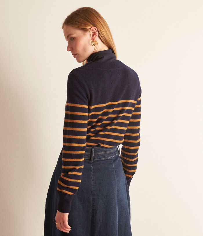 Bixente navy responsible wool and cashmere striped jumper PhotoZ | 1-2-3