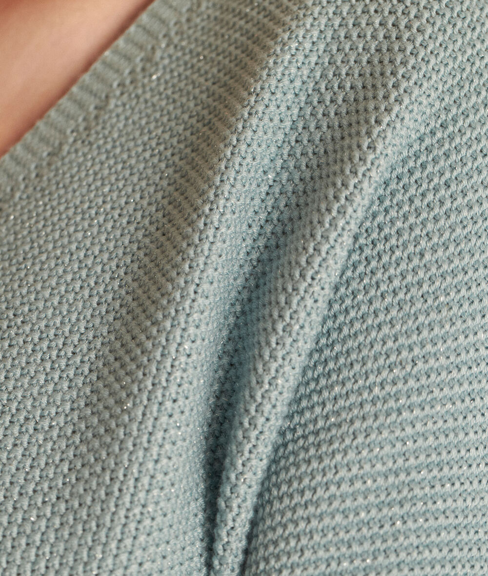 Basil pale blue cotton and lurex jumper PhotoZ | 1-2-3