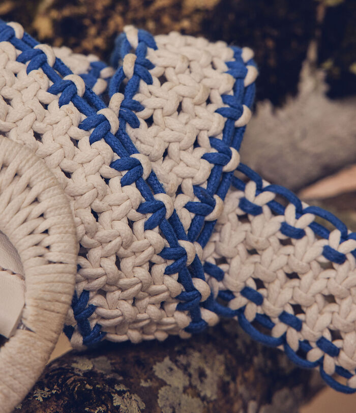 Basto white and blue braided cotton belt PhotoZ | 1-2-3