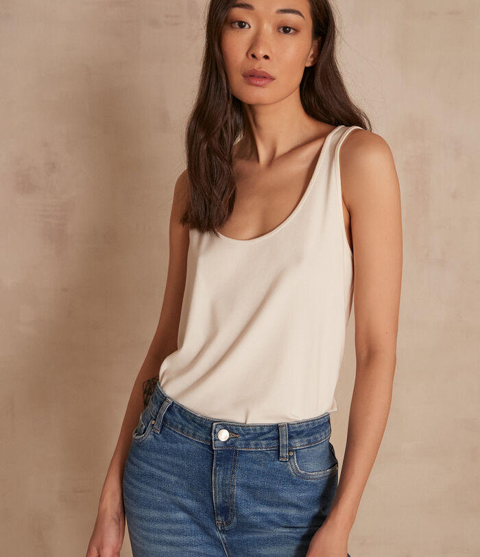 Cabana cream organic cotton vest top PhotoZ | 1-2-3