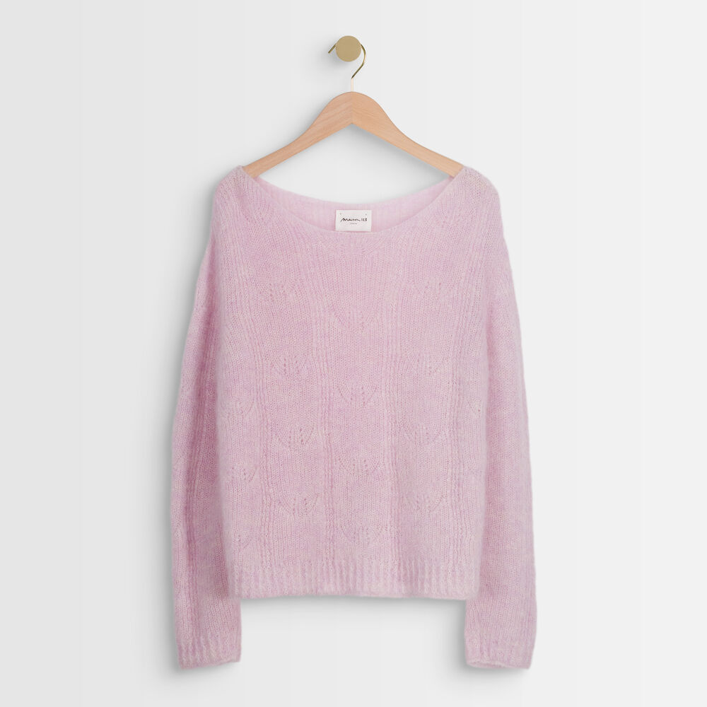 Rameau violet mohair blend pullover mauve pâle.
