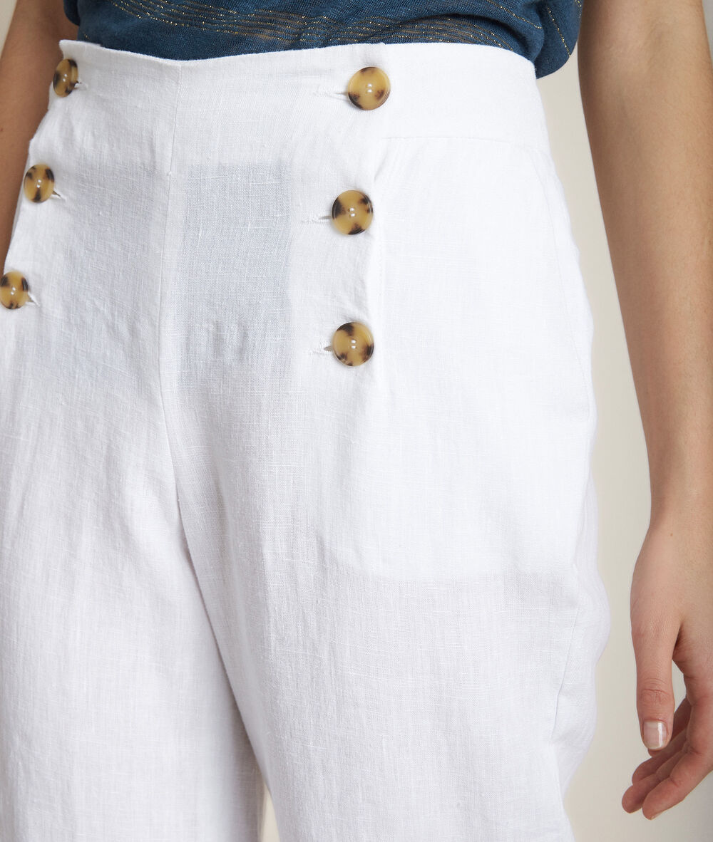 Iber linen sailor trousers white.