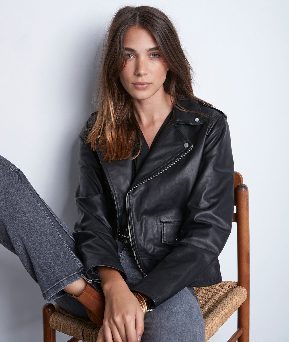 TOMMY black leather jacket | 1-2-3 TOMMY black leather jacket PhotoZ | 1-2-3