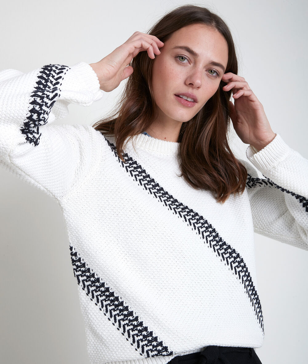 Anne fancy knit jumper blanc.