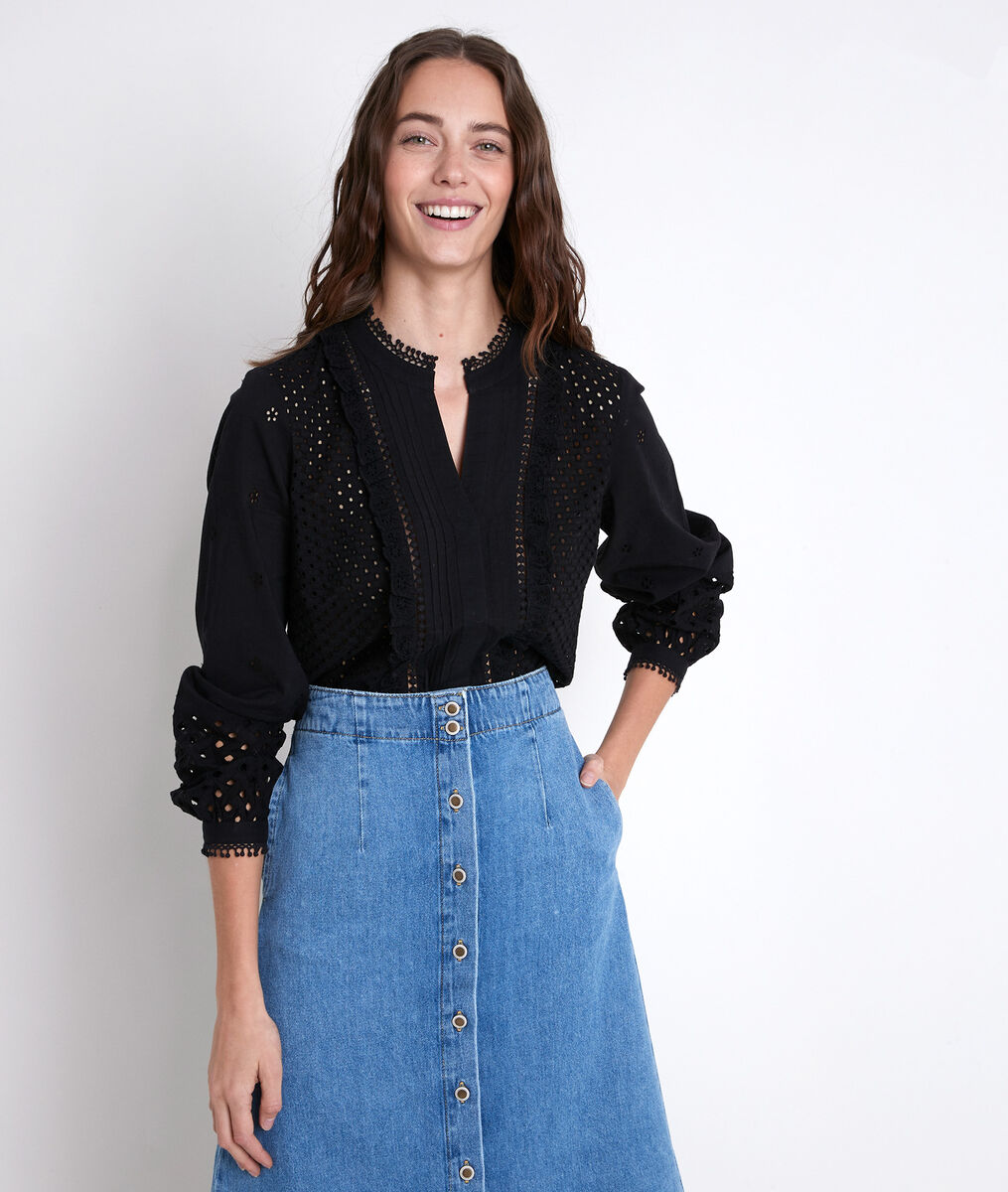 TESSALI embroidered black blouse | 1-2-3 TESSALI embroidered black blouse PhotoZ | 1-2-3