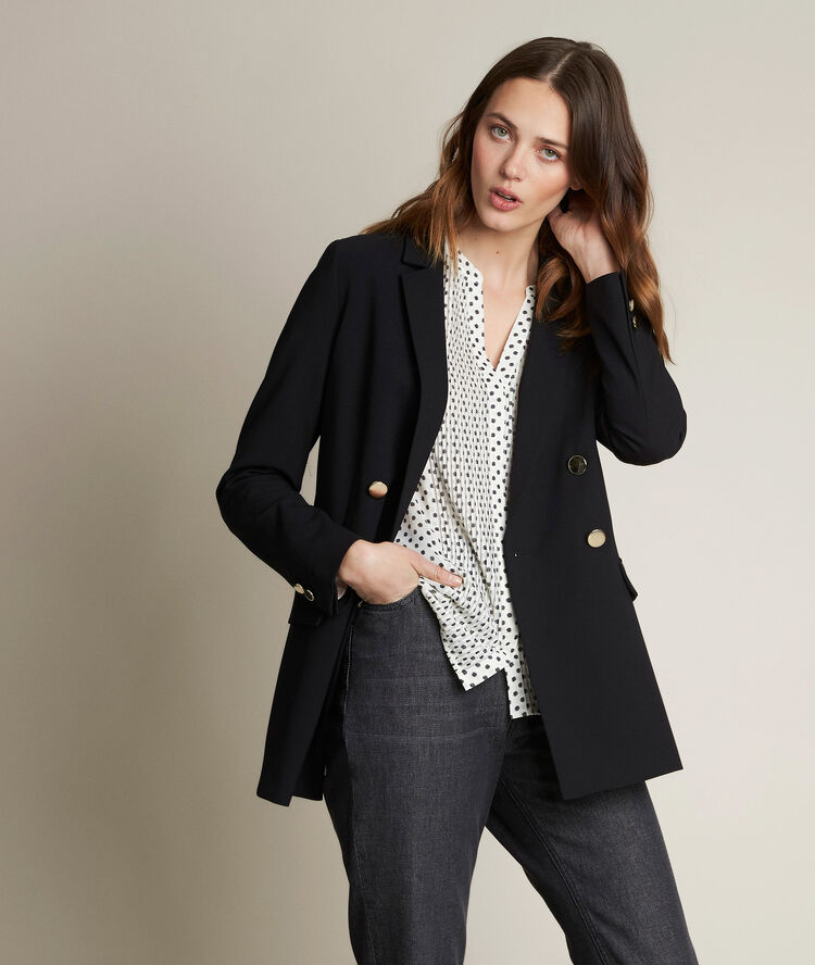 Emel polka dot print blouse ecru.