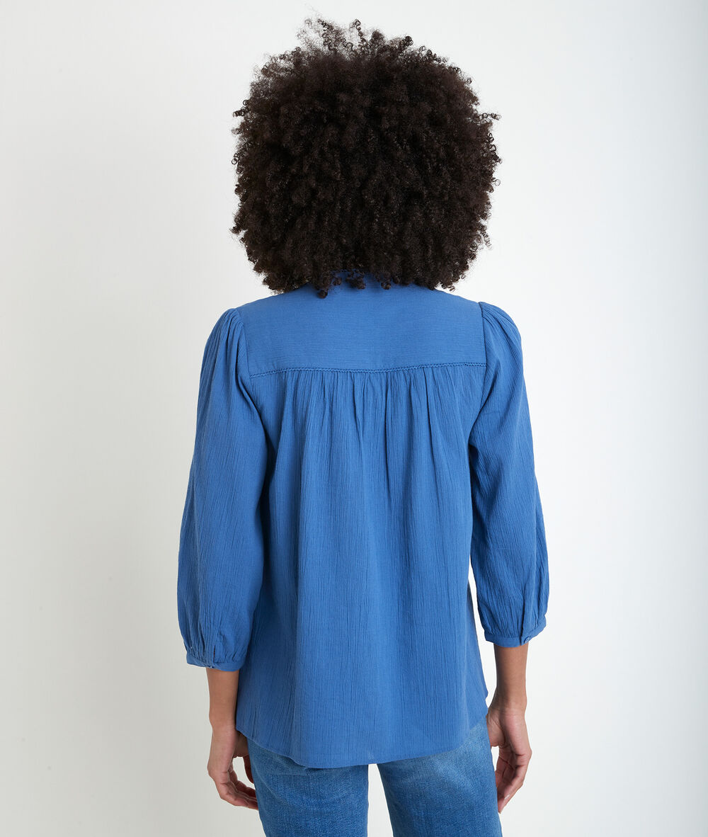 Tobby blue cotton blouse bleu.