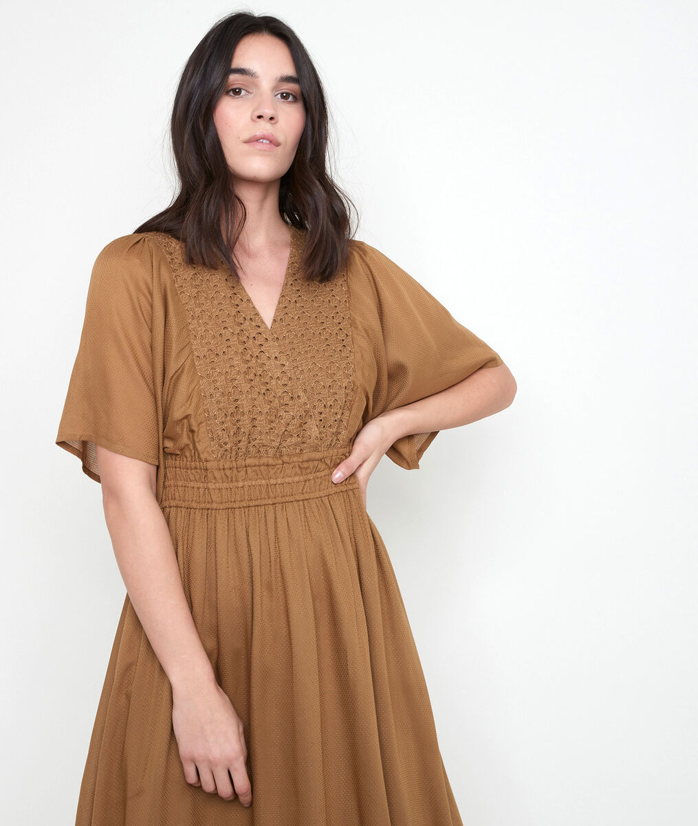 LAURETTA embroidered bronze-coloured dress | 1-2-3 LAURETTA embroidered bronze-coloured dress PhotoZ | 1-2-3
