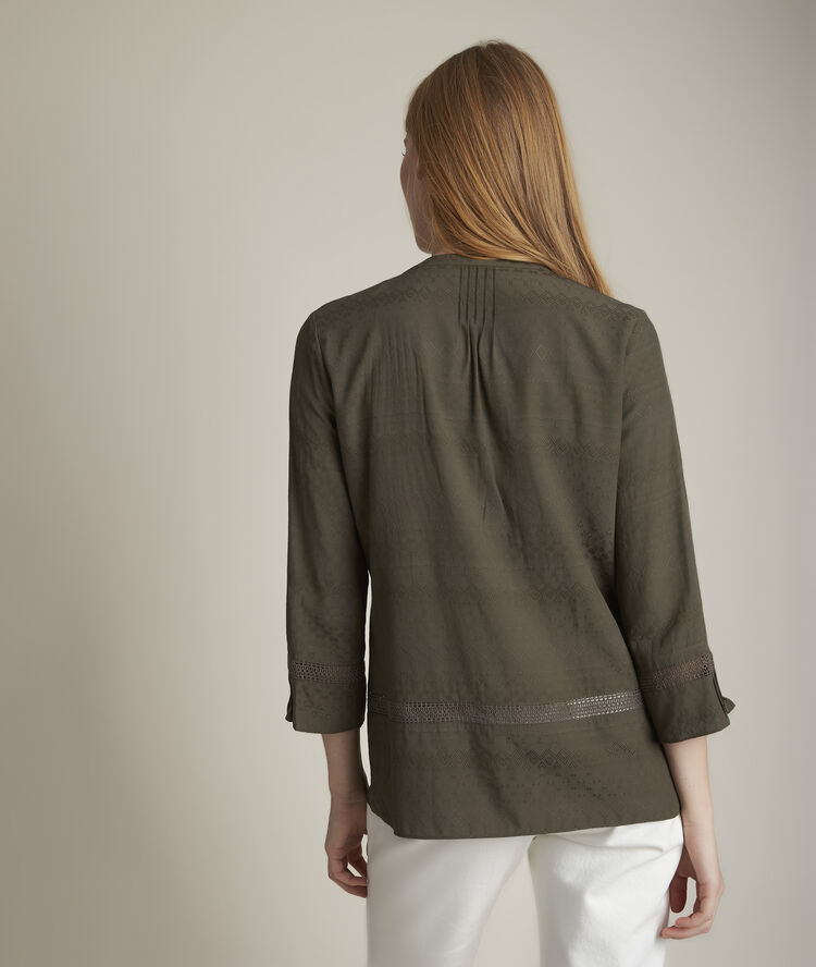 Evka embroidered khaki-coloured blouse khaki.