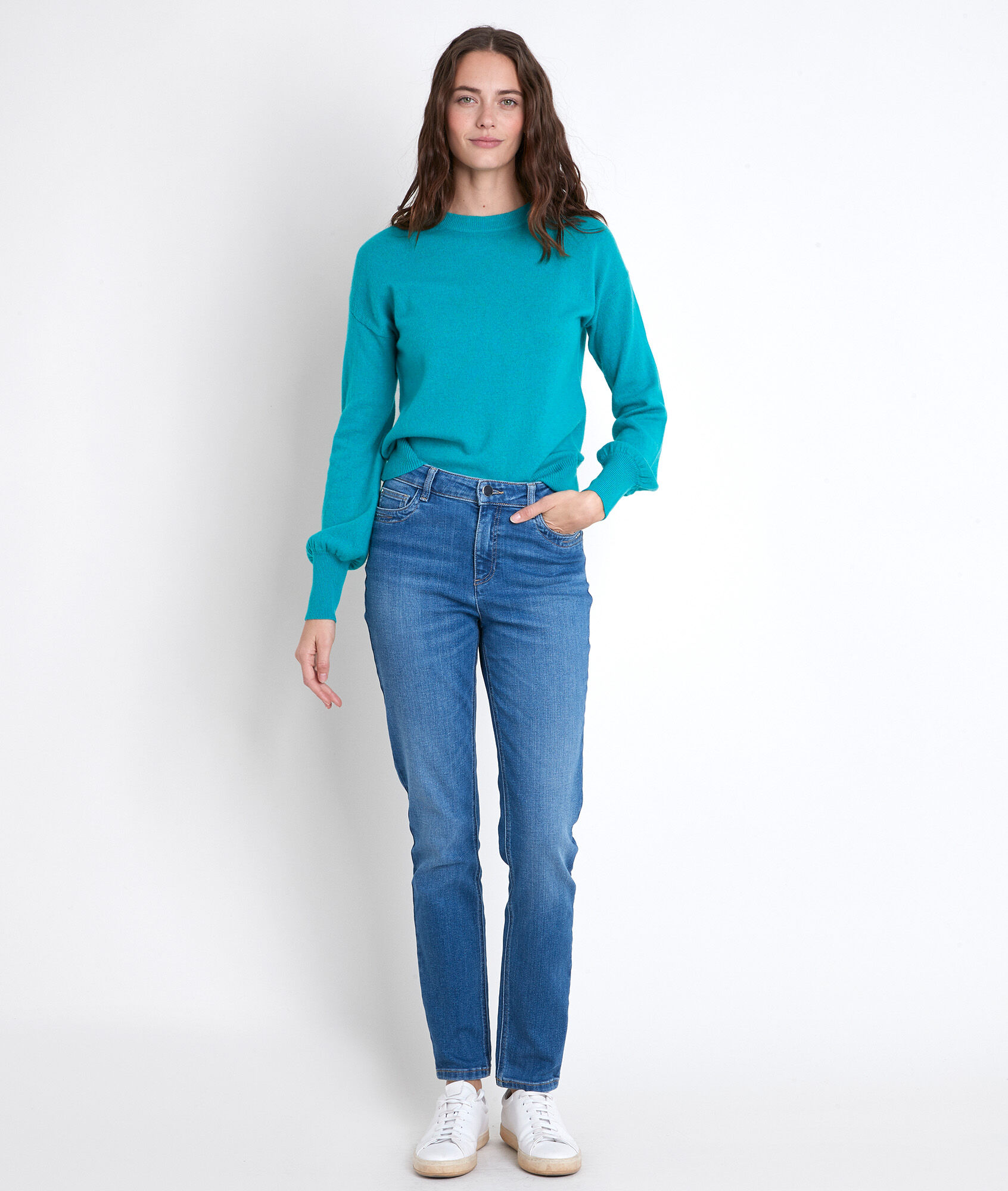 turquoise cashmere jumper