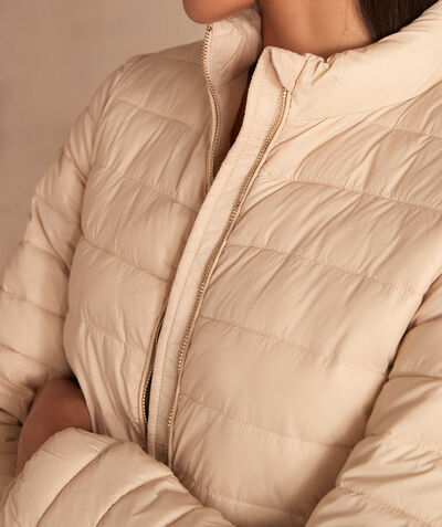Olivia fine beige padded nylon coat PhotoZ | 1-2-3