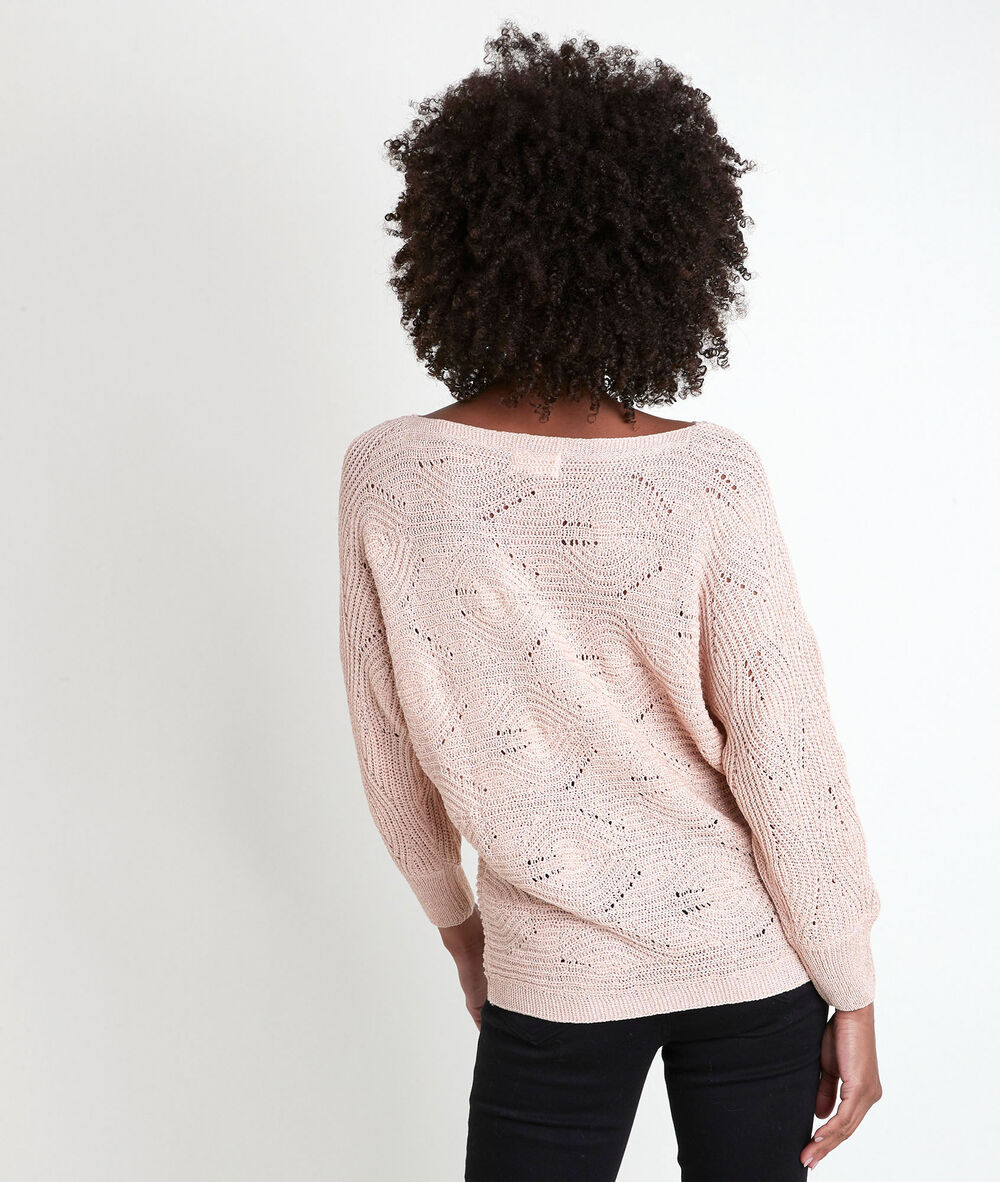 Amy pink openwork jumper peche.