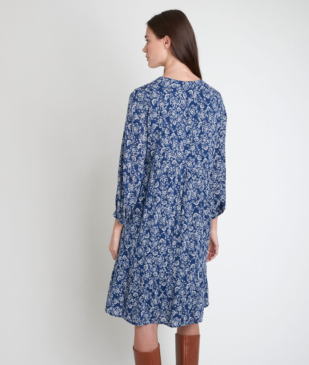 Lou navy floral print dress marine.