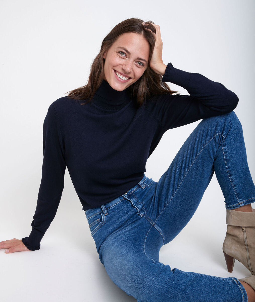 Rayda navy turtle-neck pullover | 1-2-3 Rayda navy turtle-neck pullover PhotoZ | 1-2-3