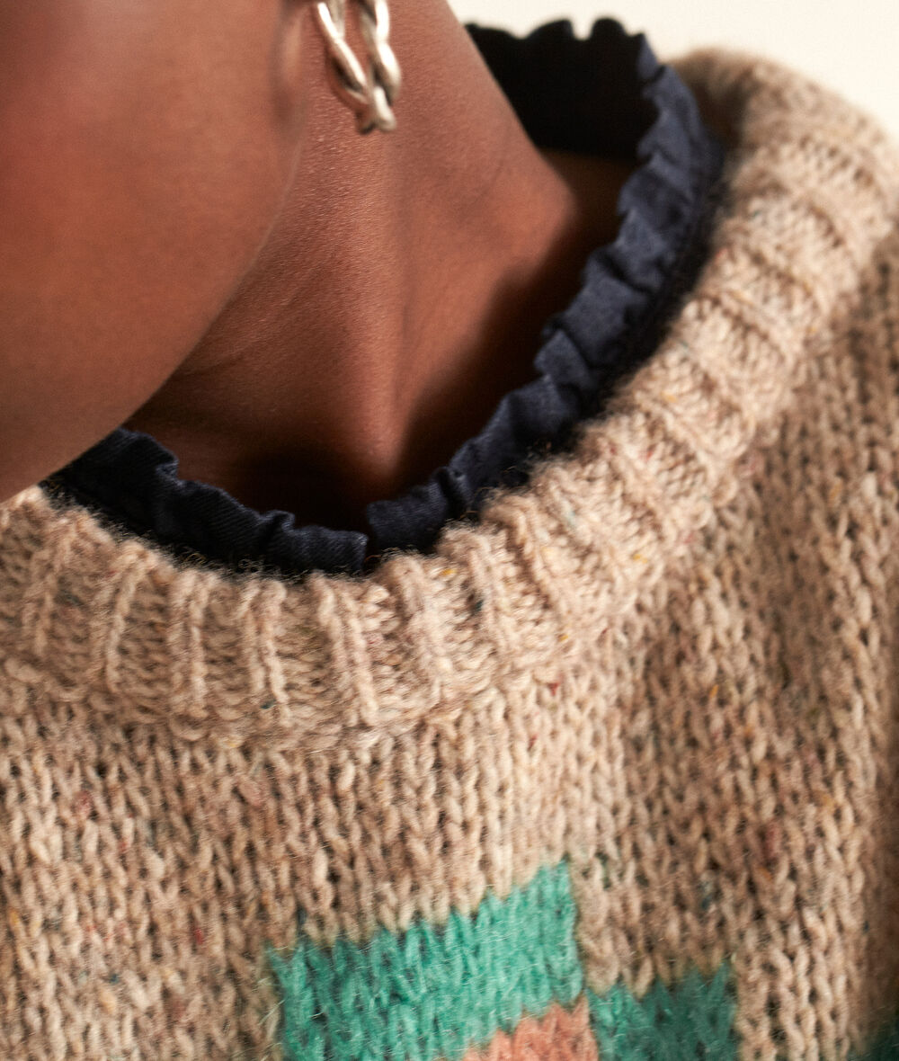 Becky pale taupe wool jumper PhotoZ | 1-2-3