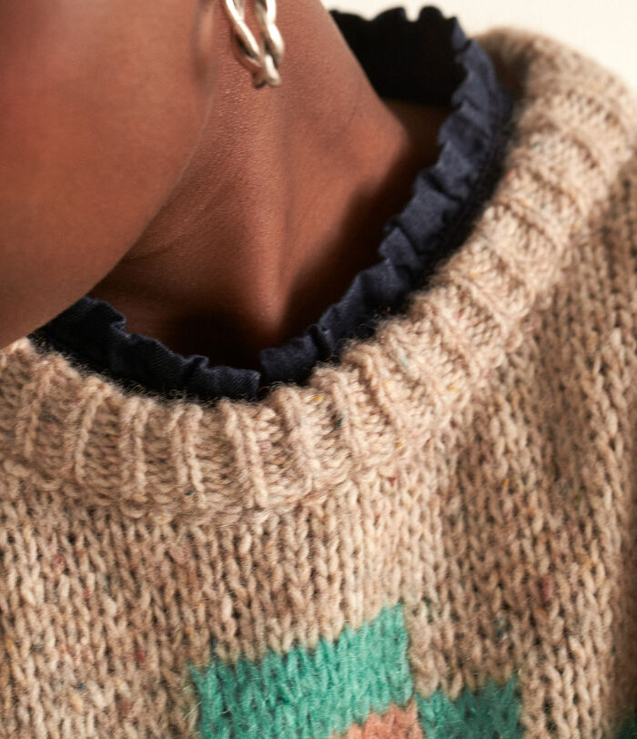 Becky pale taupe wool jumper PhotoZ | 1-2-3