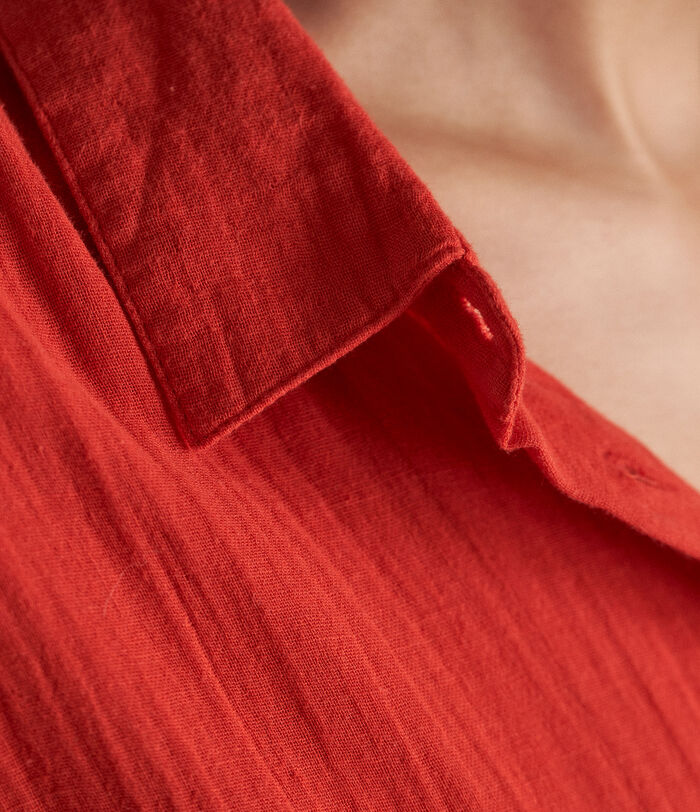 Titia red cotton gauze shirt PhotoZ | 1-2-3