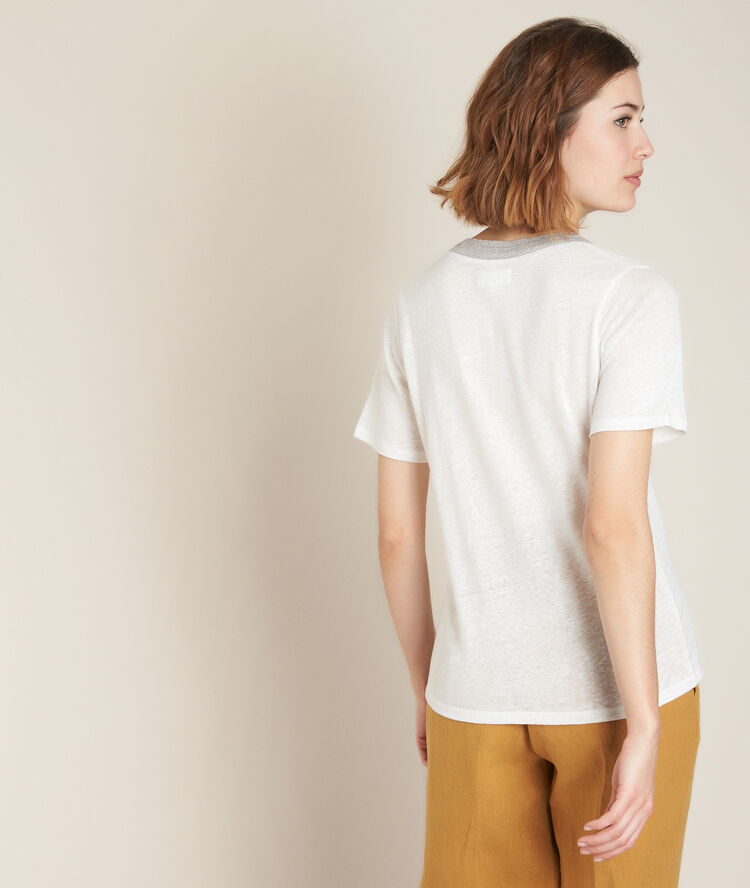 Rwana white linen t-shirt white.