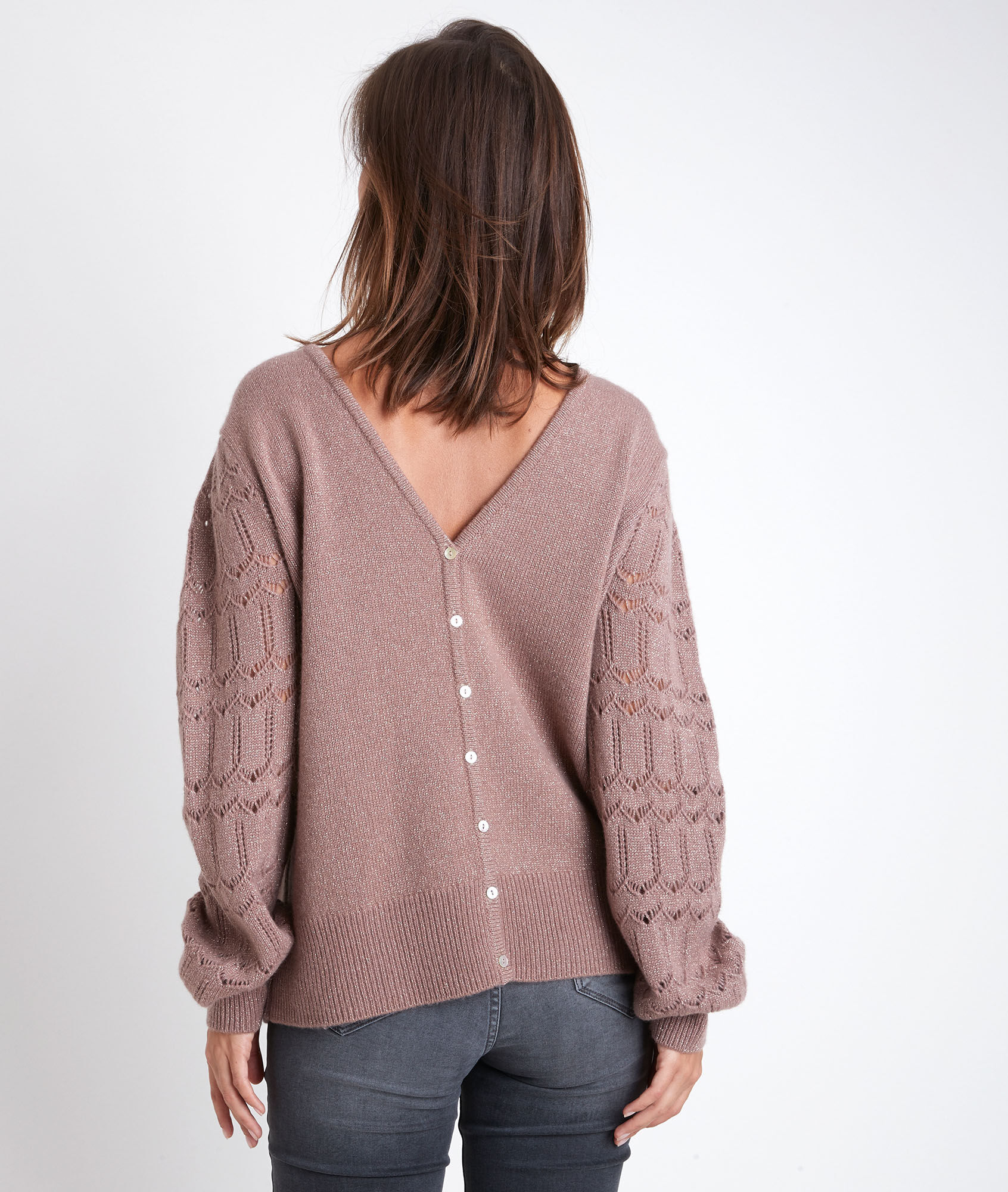 blush cashmere cardigan