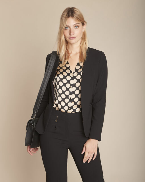 Mathilde black polka dot print silk blouse (2) - Maison 123