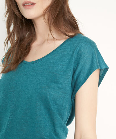 Mathilda teal eco-friendly linen T-shirt PhotoZ | 1-2-3