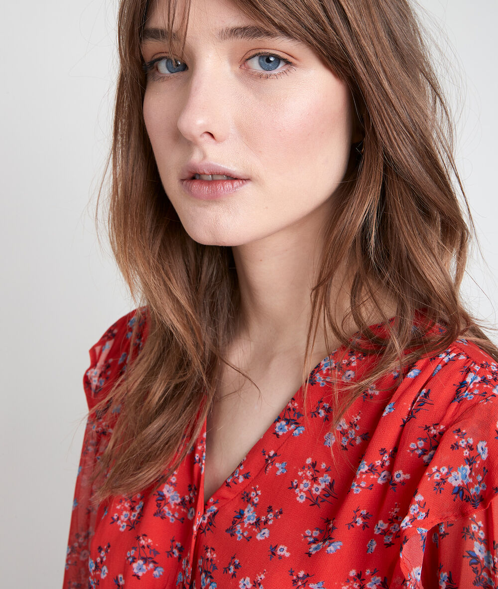 Livie guava-coloured printed dress goyave.