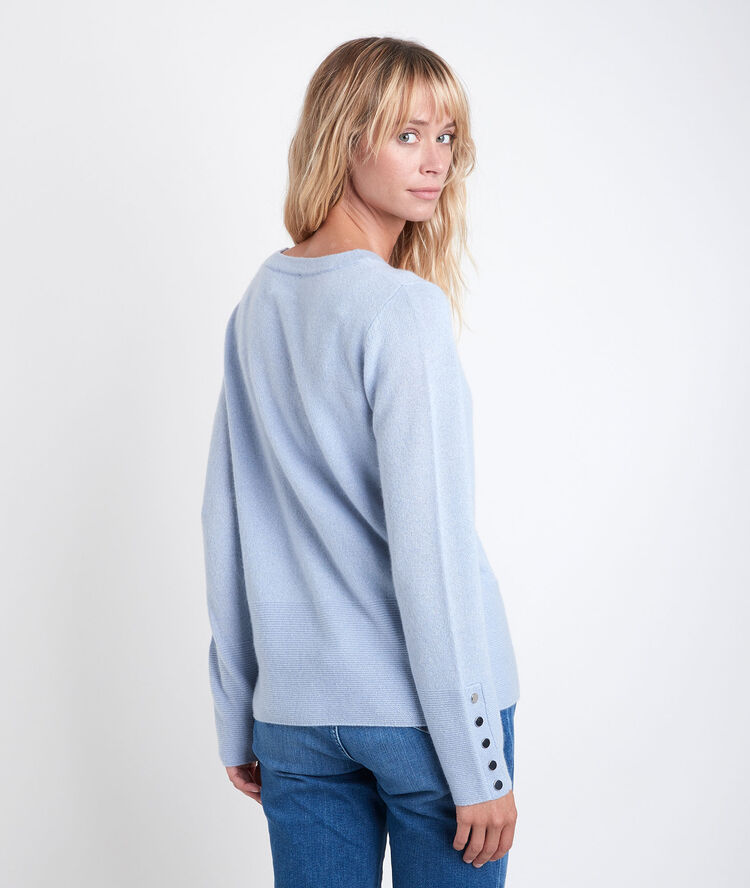 River blue cashmere pullover bleu chambray.