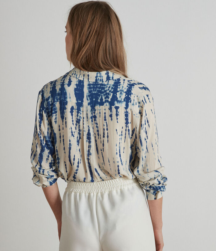 Taria blue and white tie-dye-print blouse PhotoZ | 1-2-3