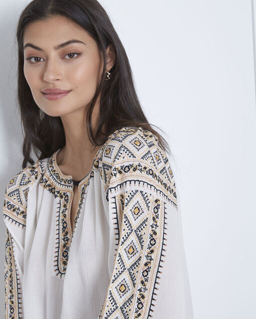 Vahan embroidered ecru blouse ecru.